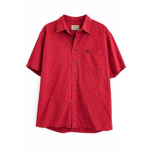 Eddie Bauer Men’s XL Red Short Sleeve Button Up Shirt Cotton Outdoor Casual